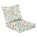2 Piece Indoor/Outdoor Cushion Set Seamless Random Explosion Polka Abstract Ink Dot Splotch Rainbow Casual Conversation Cushions & Lounge Relaxation Pillows for Patio Dining Room Office Seating