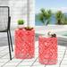 Christopher Knight Home Mathena Outdoor Metal Side Tables (Set of 2) by Dark Coral