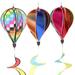 3 Pcs Rainbow Pinwheel Windmill Ornaments Decor Hot Air Balloon Oversized Garden Trim Rustic Spinners