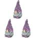 3 Pieces Gnome Resin Ornament Gifts Christmas Gnomes Table Top Decor The Mini Garden Cute Ornaments Purple Lovers