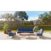 Daniele 4-Piece Teak Outdoor Patio Deep Seating Set with Navy Cushions