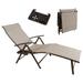 Bomrokson Cozy Aluminum Beach Yard Pool Folding Reclining Adjustable Chaise Lounge Chair (1 Pack Beige)