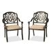 SYTHERS Outdoor Cast Aluminum Chairs for Balcony Backyard Garden Deck 2-Pcs Set with Cushions Antique Bronze