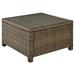 MOWENTA CO7207-WB Bradenton Outdoor Wicker Square Tempered Glass Top Coffee Table Brown