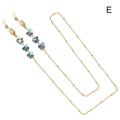 Fashion Pearl Metal Butterfly Necklace Eyeglasses Holder Crystal Beaded Chain Mask Hang Rope Glasses Chain E