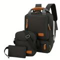 New Three-piece Backpack USB Large-capacity Compact Business Computer Bag Travel Bag Backpack