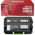 ZHINGUAN NEW 2PK 53B1H00 53B0HA0 53B1000 High Yield Black Toner Cartridge Works for Lexmark MS817 MS818DN MS817N MS817n MS817dn MS818 MS818dn MX717 MX718 Printers