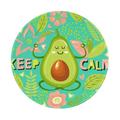 Disketp Avocado Keep Calm Small Mouse Pad 7.9x7.9 Inches Washable Round Mousepad For Office Laptop Computer Non-Slip Rubber Base Mouse Pads For Wireless Mouse