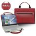 2 in 1 PU Leather Laptop Case Cover Portable Bag Sleeve with Bag Handle for 11.6 HP Pavilion x360 11 11-apXXX 11M-AP0013DX 11-ap0000tu Laptop Red