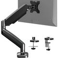 Single Monitor Desk Mount - Articulating Gas Spring Monitor Arm Removable VESA Mount Desk Stand with Clamp and Grommet Base - Fits 13 to 32 Inch LCD Computer Monitors VESA 75x75 100x100