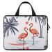 LAKIMCT Grey Flamingo Reflection Laptop Bag Computer Bag Briefcase Messenger Bag Waterproof Laptop Case for Work 10 inch