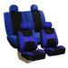FH Group Light & Breezy Seat Covers for Auto 4 Headrests Full Auto Seat Covers Set Blue and Black