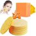 Turmeric Kojic Acid Soap Bright and Tender Skin with Vitamin E&C Turmeric Soap for Dark Spot Oily Skin Acne with Facial Cleansing Sponges Pads (1 soap+pads*100)