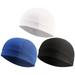 3pcs Liner Caps Sweat Wicking Beanie Caps Cycling Running Hat Caps Beanie for Men and ( Black White Royal Blue )