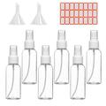 Zoizocp Spray Bottles 2.7oz/80ml .. Clear Empty Fine Mist .. Plastic Mini Travel Bottle .. Set Small Refillable Liquid .. Containers with 2pcs Funnels .. and 24pcs Labels (6 .. Pack)
