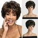 WMYBD Clearence!Short Roll Curly Hair Wig Fashion Natural Wig High Temperature Wire 10.23in Short Wig For Women Daily LifeParties Festivals Gifts for Women