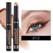 Eyeshadow Stick Soft Smooth Cream Eyeshadow Stick Matte Earth Color+Bright Metal Color Contour Stick Waterproof & Long-Lasting Eyeshadow Stick