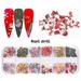 dianhelloya 1 Box Christmas Halloween Nail Art Decoration 12-grid Cute Santa Claus Snowman Reindeer Ghost Pumpkin Spider Flake Charms DIY Manicure Nail Ornaments Women Holiday Gift E