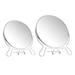 Rotating Vanity Mirror 2 Pcs Exquisite Cosmetic Mirrors Metal Handheld Makeup Lighted Makeup+mirror Miss Glasses
