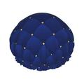 Balery Navy Blue Shower Caps Double Layer Waterproof Shower Cap Double Layers Reusable Shower Cap With Soft Comfortable For Long Thick Hair Soft Bath Shower Hair Caps