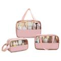 3 Pcs Clear Toiletries Bag Travel Bag Wash Cosmetic Bag Makeup Bag Portable Waterproof Makeup Travel Bag-pink