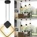 Gostoto 13W-3 Color Dimming Modern Minimalist LED Black Iron Pendant Light 3 Light Dining Room Ring Pendant Light Adjustable Decor Ceiling Lighting Fixture