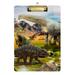 ALAZA Dinosaur Park Animal Clipboards for Kids Student Women Men Letter Size Plastic Low Profile Clip 9 x 12.5 in Silver Clip