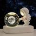 Clearance!XEOVHV 3D Astronauts Night Light Clear Inner Carved Crystal Ball Glass Ball with USB Base Ornaments Souvenir Birthday Gift 1PCS (Star Walk Night Light)
