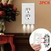 2pc Duplex Outlet With Night Light White Standard Decorator Electrical Wall Outlet Wall Plate Wall Plate Night Light LED Night Lights Built Into Electrical Outlet Wall Plates On/Off Automatically