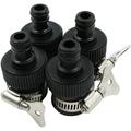 Hose Connectors Faucet Quick Adapters - 4pcs Polypropylene and Rubber Watering Connector No Thread Suitable for Round Faucets with 14 to 24 mm Outer Diameter Black