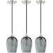 2 Pack 1 Light Hanging Indoor Kitchen Island Pendant Lights 5.1 Hand Blown Black Seeded Ancient Blue Glass Ceiling Light Fixtures Brushed Nickel Finish Modern Farmhouse Dinning Over Sink