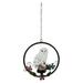 Owl Wind Chime Lamp Solar Light for outside Garden Decorative Nightlight Round LED White Iron