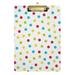 ALAZA Colorful Polka Dots Clipboards for Kids Student Women Men Letter Size Plastic Low Profile Clip 9 x 12.5 in Silver Clip