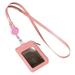 Clearance! Ttybhh Office and Craft and Stationery Badge Holder with Zip Slim Pu Leather Id Badge Card Wallet Case with Neck Lanyard and Retractable Badge Reel Pink