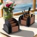 Lhxiqxz 2pcs Wooden Large Rotating Office Supplies Desk Storage Organizer