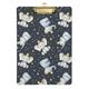 ALAZA Cute Baby Elephant Star Clipboards for Kids Student Women Men Letter Size Plastic Low Profile Clip 9 x 12.5 in Silver Clip