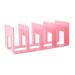 perfk Acrylic Bookends 4 Compartment Book Storage Rack for Countertop Home Recipes Pink