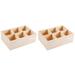 2 Count Makeup Brush Acrylic Organizers Pen Holder Paint Brush Holder Storage Box Desk Pine Wood Office