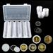 OUSITAID 100 Pieces 30mm Silver Coin Holder Clear Coin Capsules Storage Container Coin Case with Gasket and Plastic Storage Organizer Box for Coin Collection Supplies Coin Holders for Col