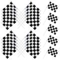 2pcs Black& White 8. 2 X 5. 5 Inch Racing Flags Racing Checkered Flag on Sticks Hand Held Racing Pennant Banner Flags 25pcs