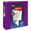 Avery Heavy-Duty View Binder with DuraHinge and Locking One Touch EZD Rings 3 Rings 4 Capacity 11 x 8.5 Purple