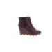 Sorel Ankle Boots: Chelsea Boots Wedge Bohemian Burgundy Print Shoes - Women's Size 10 - Round Toe