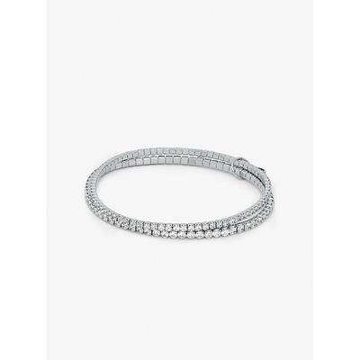 Michael Kors Precious Metal-Plated Brass Double Wrap Tennis Bracelet Silver One Size