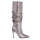 Women's Neutrals / Silver Pam Champagne Leather Comfortable Heel Work Evening Knee High Boot 7.5 Uk Beautiisoles by Robyn Shreiber Made in Italy