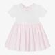 Emile Et Rose Baby Girls White & Pink Cotton Dress