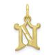JewelryWeb 10k Solid Satin Flat back Gold Letter Name Personalized Monogram Initial Charm Pendant Necklace Jewelry Gifts for Women