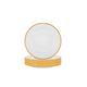 Set of 6 Mustard Rimmed Enamel Dinner Plates, 25cm