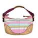 Coach Bags | Coach Hampton Soho Small Pink Daisy Striped Canvas And Leather Hobo Bag Coach No | Color: Pink/White | Size: See Photos