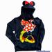 Disney Tops | Minnie Mouse Hoodie With Mouse Ears | Color: Black/Red | Size: Xl