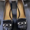 Coach Shoes | Coach Platform Buckle High Heeled Loafers | Color: Black | Size: 8.5